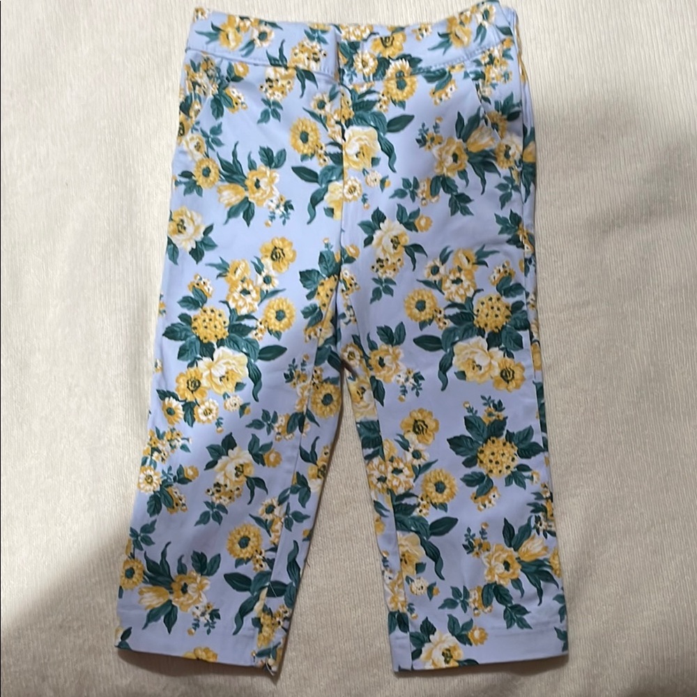 Janie and Jack Blue and Yellow Casual Floral Bottoms